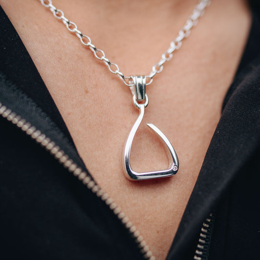 Silver Jump Stirrup Pendant