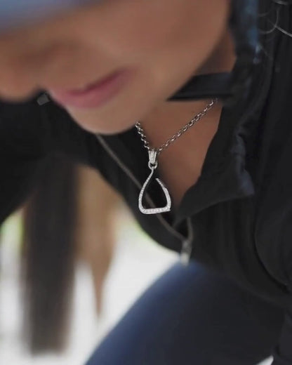 Gold Jump Stirrup Pendant