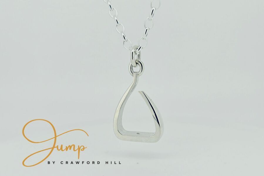 Sterling Silver Jump Stirrup Pendant with Jump Ring & Chain Set